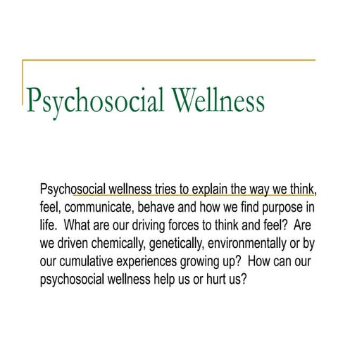 Psychosocial Wellness Fall 2005