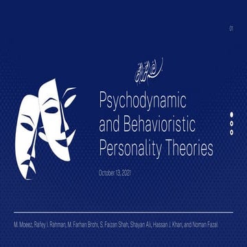 Psychodynamic and Behavioristic Personality Theories