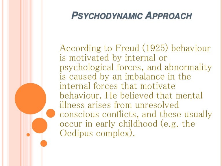 Psychodynamic approach to abnormality essay