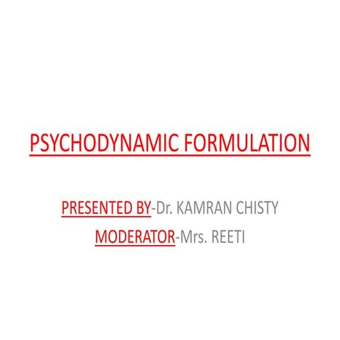Psychodynamic formulation