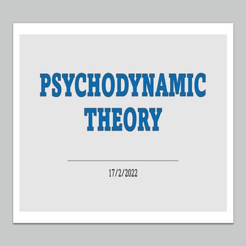 Psychodynamic Theory