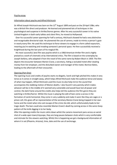 psycho essay