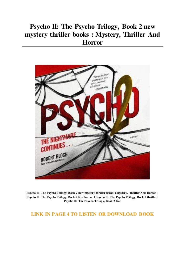 Psycho II The Psycho Trilogy... Book 2 new mystery thriller books