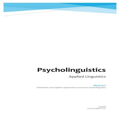 Psycholinguistics | PDF