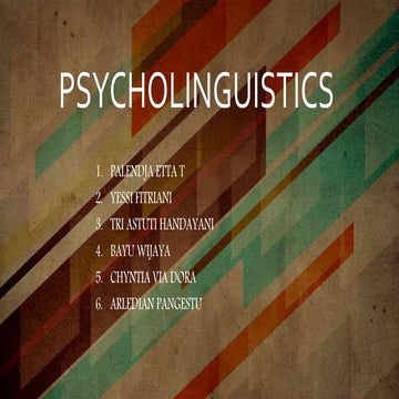 Psycholinguistics