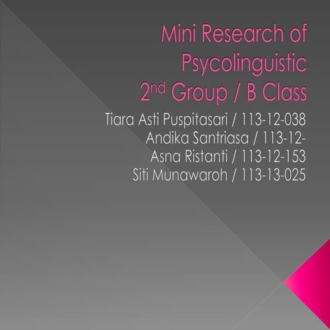 Psycholinguistics | PPTX