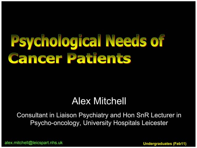 Psychological aspects of cancer care for students 2011 (Apr11)