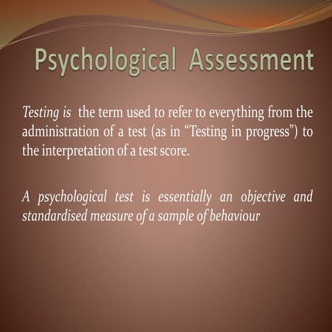 Psychological assessment  introduction