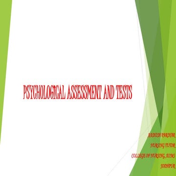 Psychological assessment and test