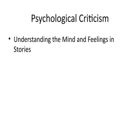 Psychological criticism | PPT