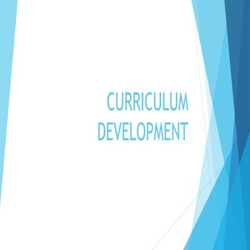 Psychological Dimension of Curriculum Development