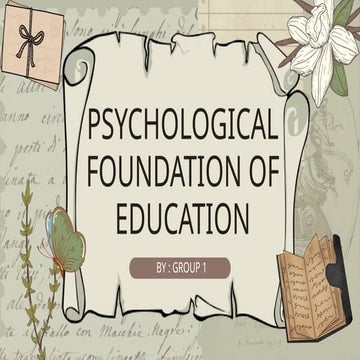 Comprehensive Overview of Psychological Foundations in Education and ...