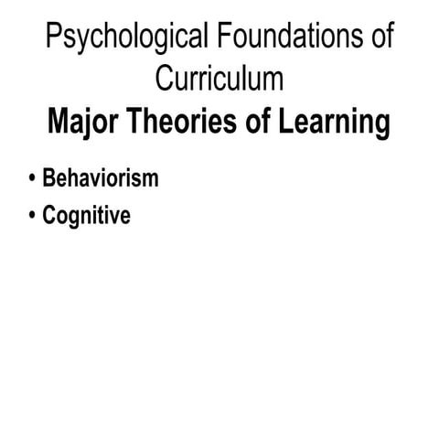 psychological fpundations of curriculum doc