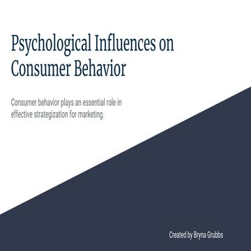 Psychological Influences on Consumer Behavior