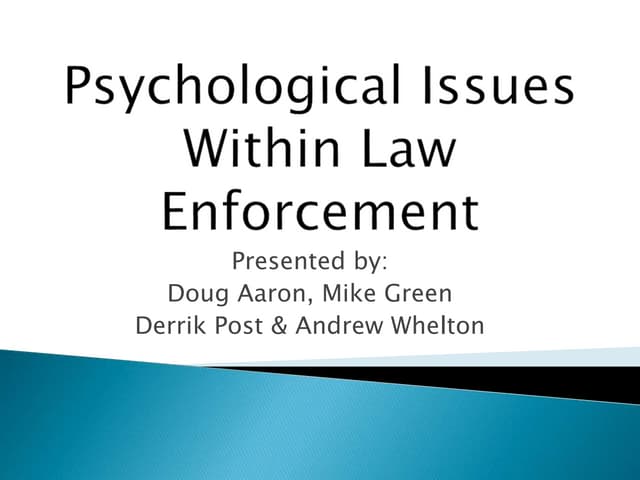 Psychological Issues and the law