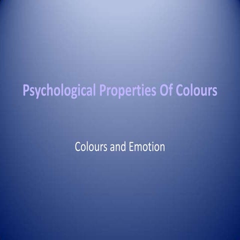 Psychological Properties of Colours