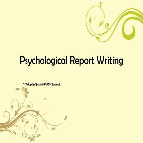Psychological report writing