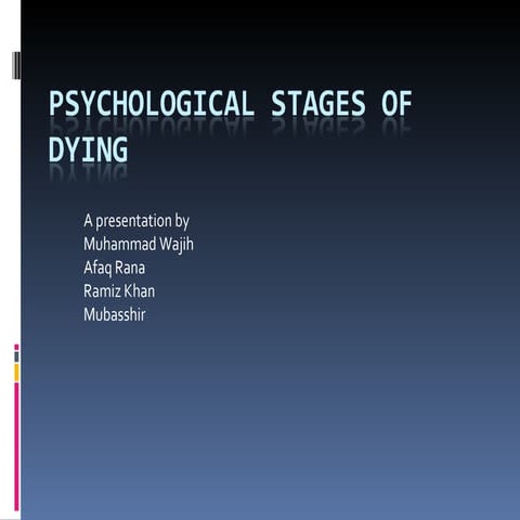 Psychological Stages Of Dying