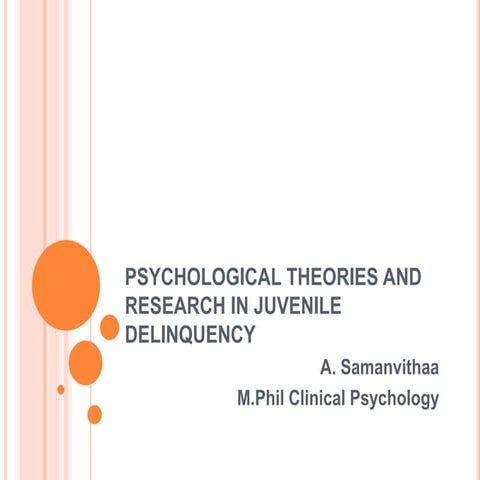 Psychological theories and research in juvenile delinquency