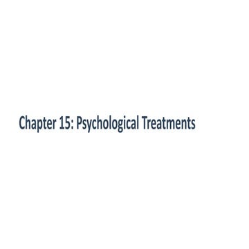 Psychological Treatments  