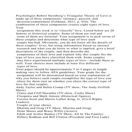 Psychologist Robert Sternberg’s Triangular Theory of Love is made up.docx