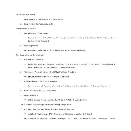 Psychologists In Modern History Of Psychology