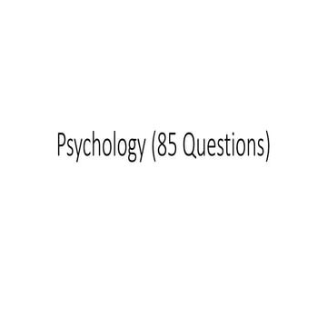 Psychology EXAM QUESTIONS AND ANSWERS