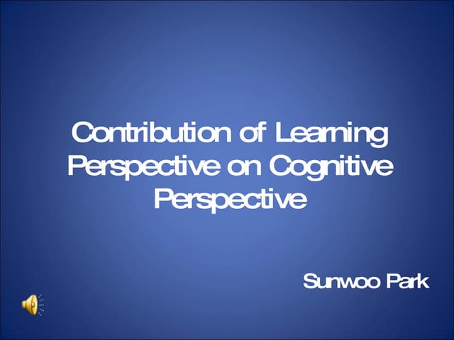 Influence Of Learning Perspective