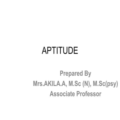 Psychology unit III Aptitude
