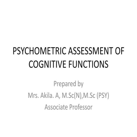Psychology unit iii psychometric assessment