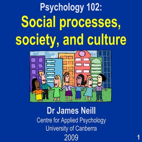 Psychology 102: Social processes, society & culture