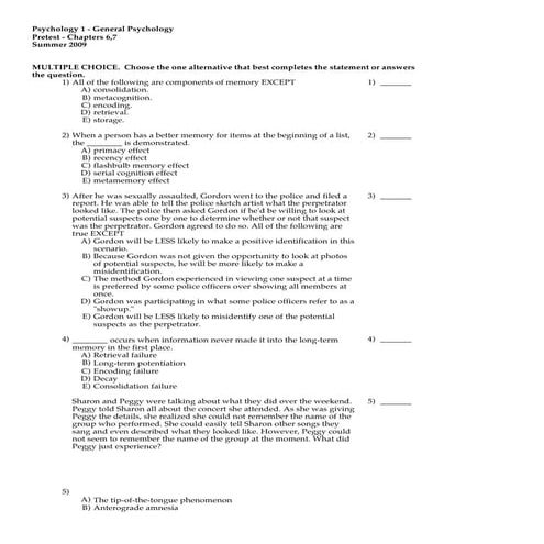 Psychology pretest 6,7
