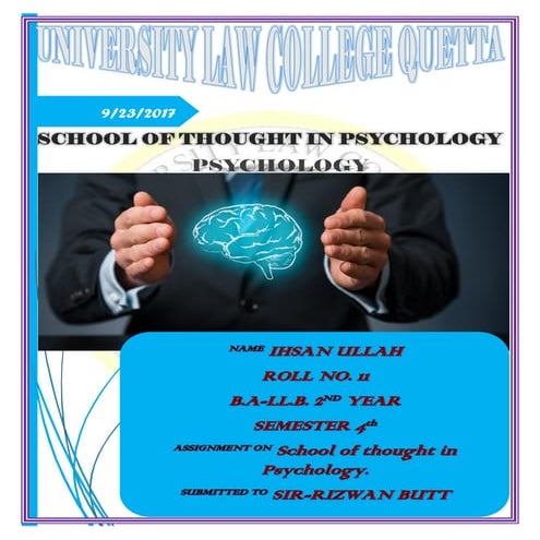 Schools of Thought in Psychology