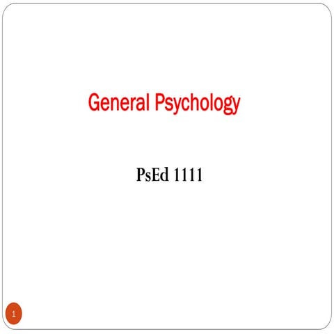 General Psychology for freshman students | PDF