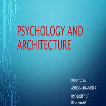 Psychology and Architecture