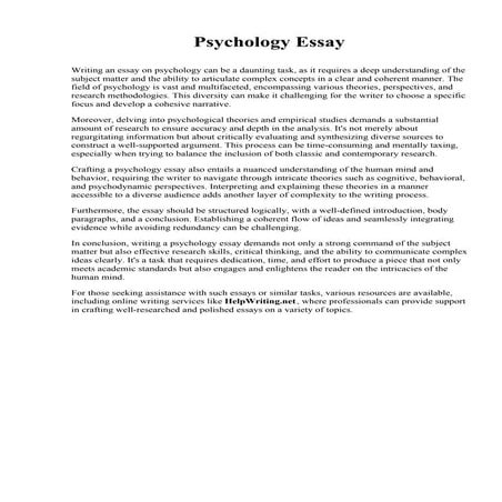 Psychology Essay. University of New Mexico