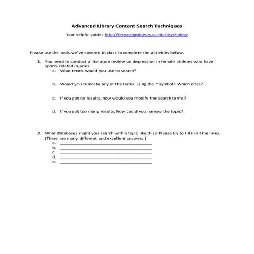 Steiner Workshop - Resource 2: Psychology exercise