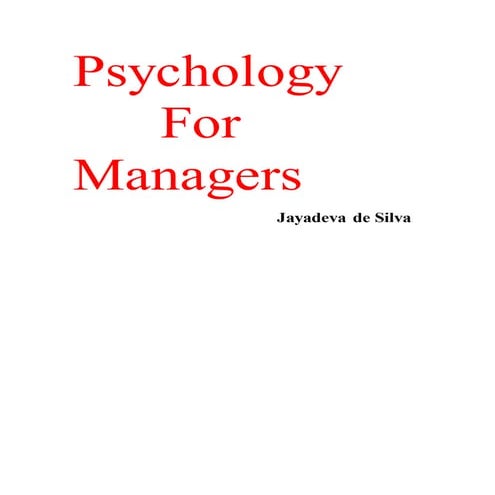 Psychology for managers