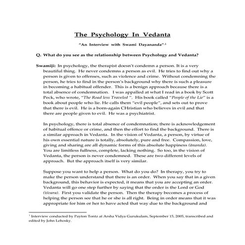 Psychology  in vedanta