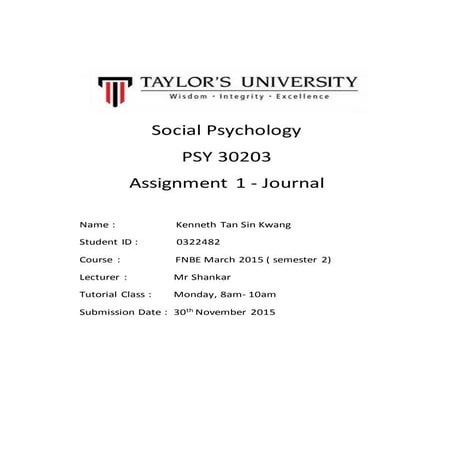 Psychology journal ( cover)