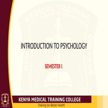 PSYCHOLOGY KMTC. Healthcare management and