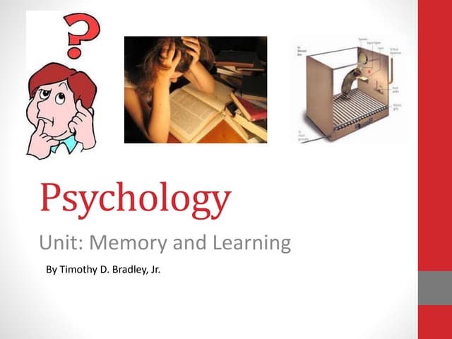 Psychology Memory and Learning Power Point