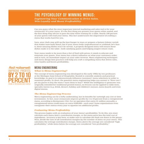 Psychology of a menu