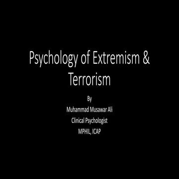Psychology of extremism and terrorism