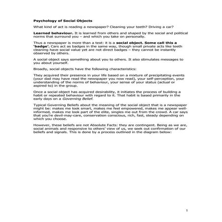 Psychology of social objects