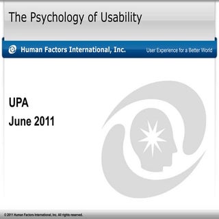 Psychology of Usability