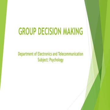 Group Decision Making 