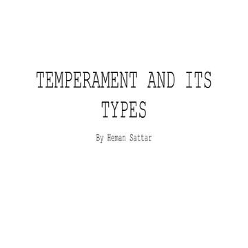 Temperament And It S Types Psychology Ppt Pptx