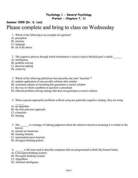 Psychology Pretest 6 7 PDF psychology-pretest-6-7-pdf