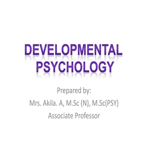 Psychology unit  VI- Developmental Psycholgy